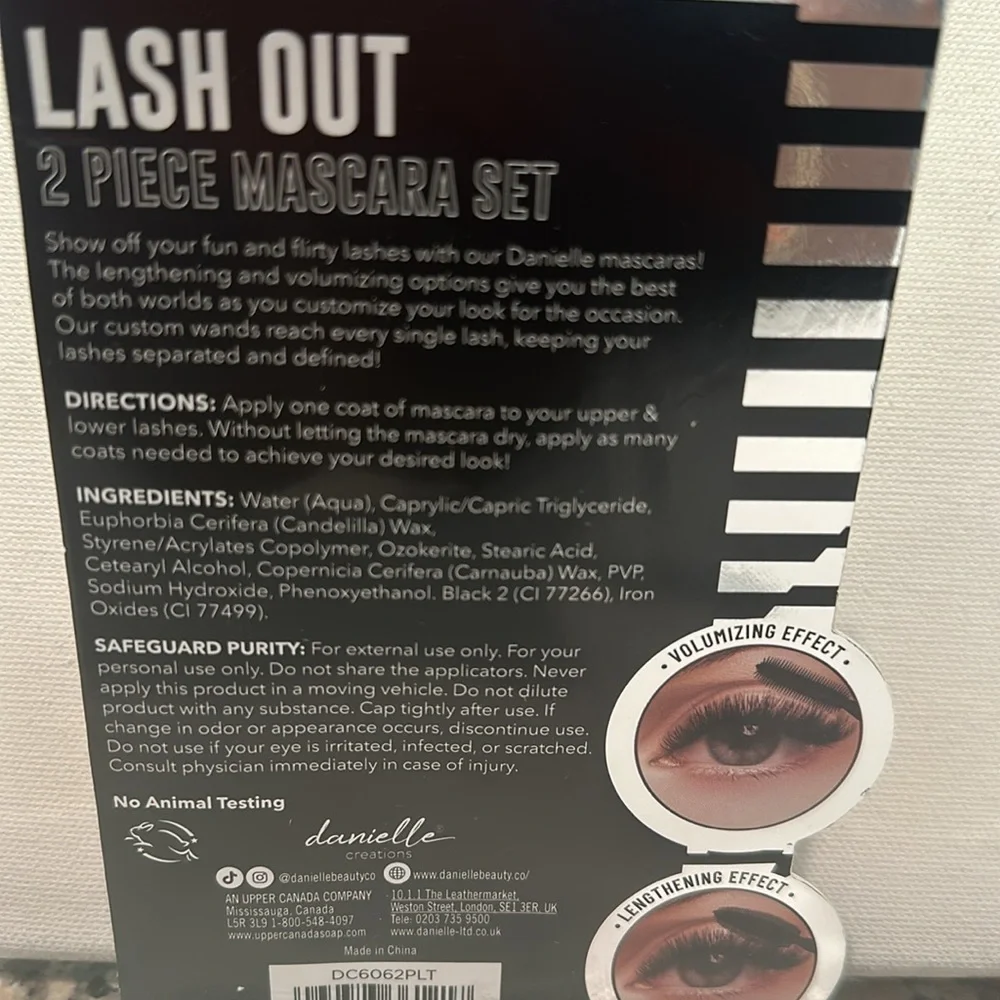 Danielle Creations Lash out 2 piece Mascara Set with Lengthening and Volume.